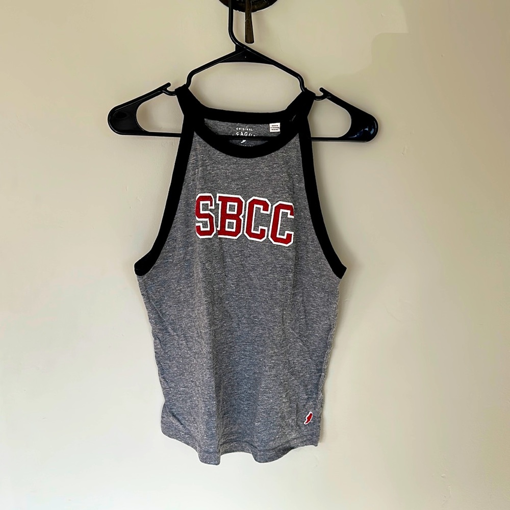 Collegiate High Collar Cropped Tank